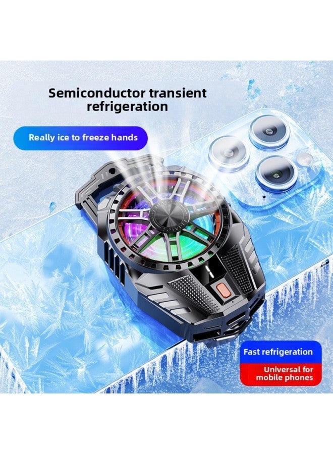 X119 Mobile Phone Radiator Semiconductor Refrigeration Mute Noise Small Plug-in Digital Display Three-gear Back Clip-Color:Black-digital - Image 2